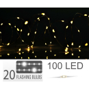 Silberdraht Micro Lichterkette 100 LED - 20 Funkelnde LED...
