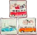 Weihnachtliches Kissen TRUCK & BUS - Weihnachtsdeko Zierkissen Sofakissen Couch 45x45cm Orange