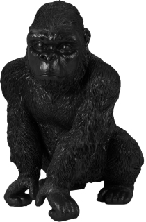 Dekofigur GORILLA - Tiefigur aus Polyresin 16x13x23cm Affe Dekoaffe Schwarz