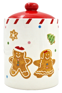 Keksdose GINGERBREAD aus Keramik für Weihnachtsgebäck - Plätzchendose Gebäckdose 1,2 L 12x18 cm